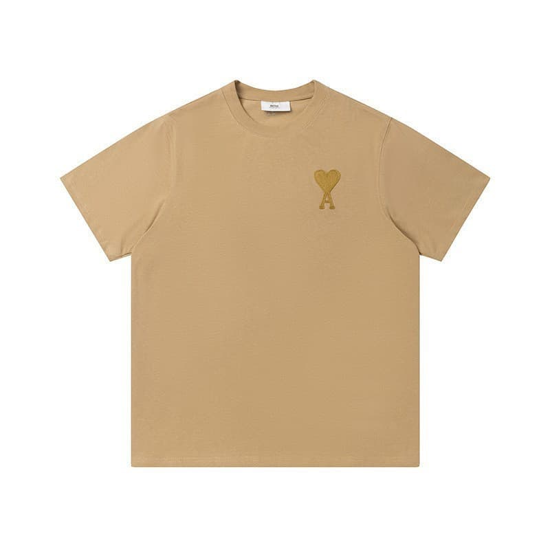 Printemps et été nouveau Ami6CM coeur brodé amour manches courtes unisexe marque de mode lâche couple style