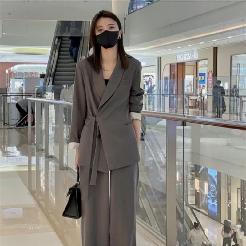 Women's Suit Spring New Korean Elegant Goddess Style Blazer Jacket Casual Pants Professional Two-Piece Set