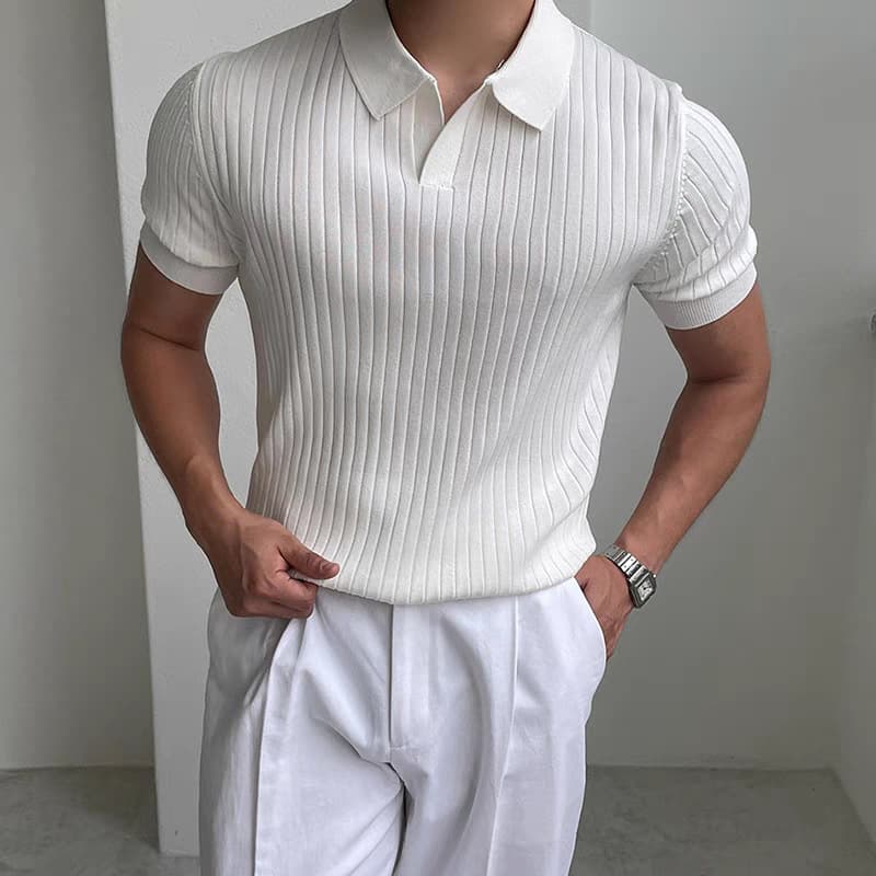 Men's Clothing Summer Light Mature Short Sleeved Polo Shan Men's Version Of Slim Lapel Solid Color Casual Thin Half Sleeved Trendy Temperament Top