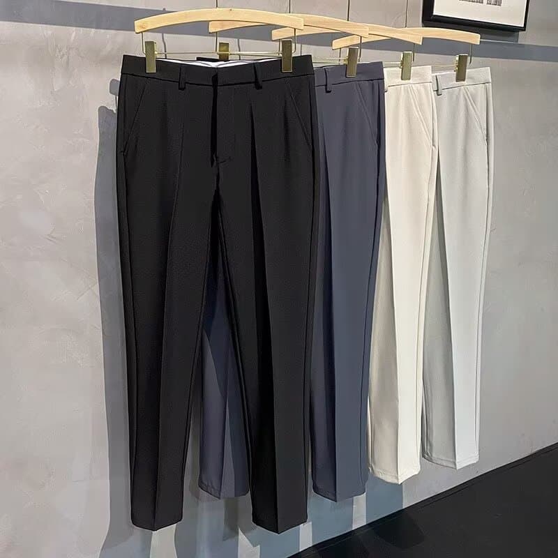 Men's Clothing Nine Point Suit Pants Autumn And Spring Style All Match Slim Straight Leg Drop Feel Trousers Business Casual Trousers
