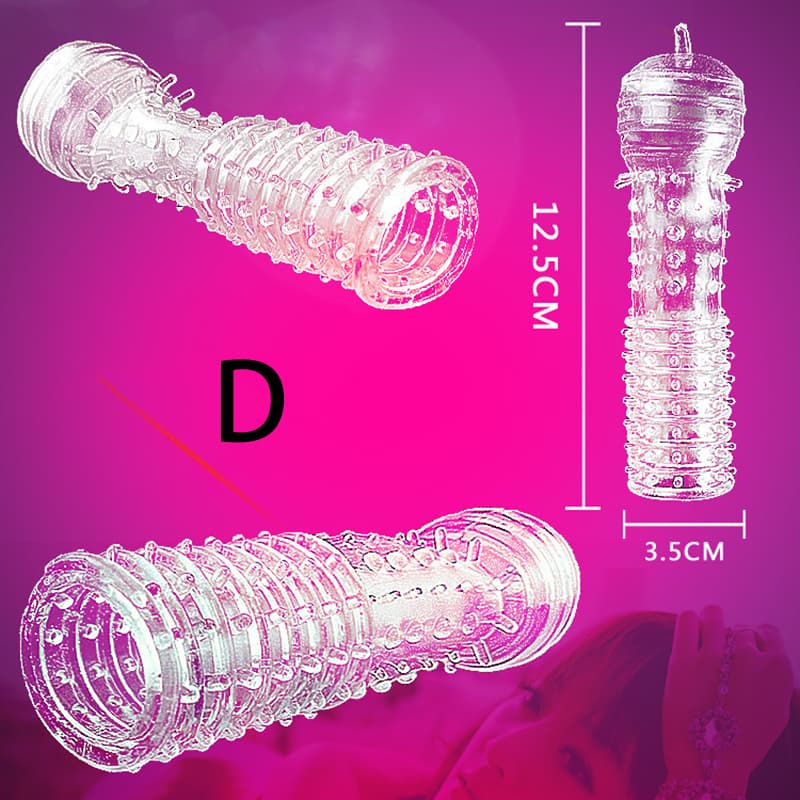 Préservatif réutilisable manchon de bite agrandissement masculin retard de pointe masseur de clitoris couverture cristal clair préservatifs jouet