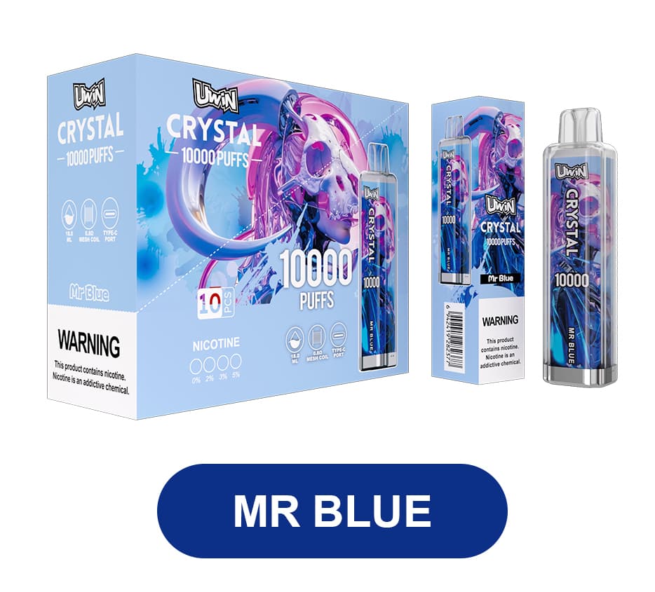 Kit de démarrage de cigarettes électroniques jetables Uwin Crystal, 10 000 bouffées, 15 saveurs, 2, 5 ou 10 pièces