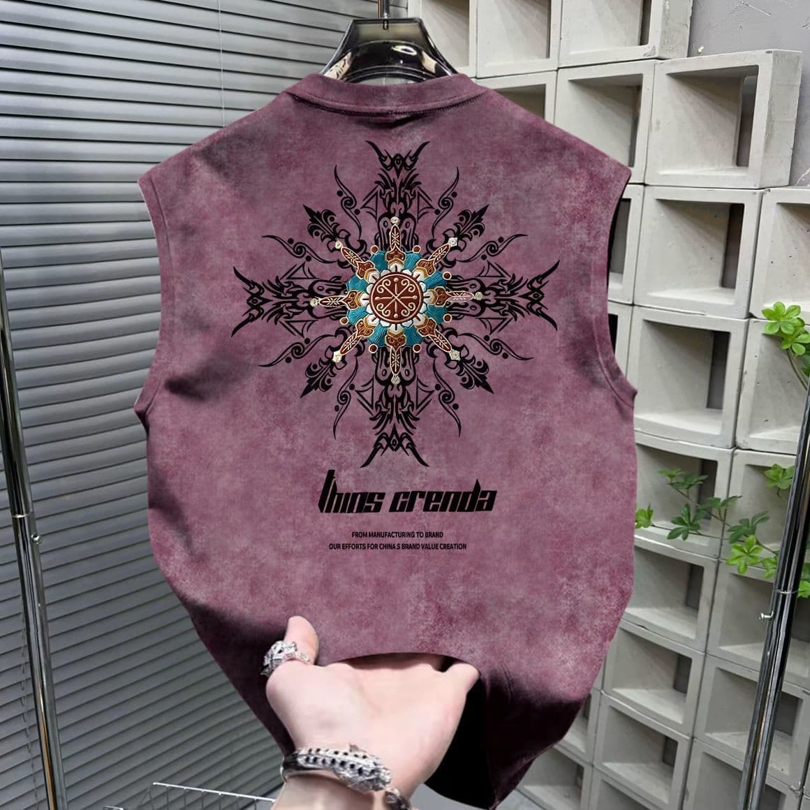 Trendy Streetwear Men's Sleeveless T-Shirt Summer Tie Dye Print Loose Top Vest Summer