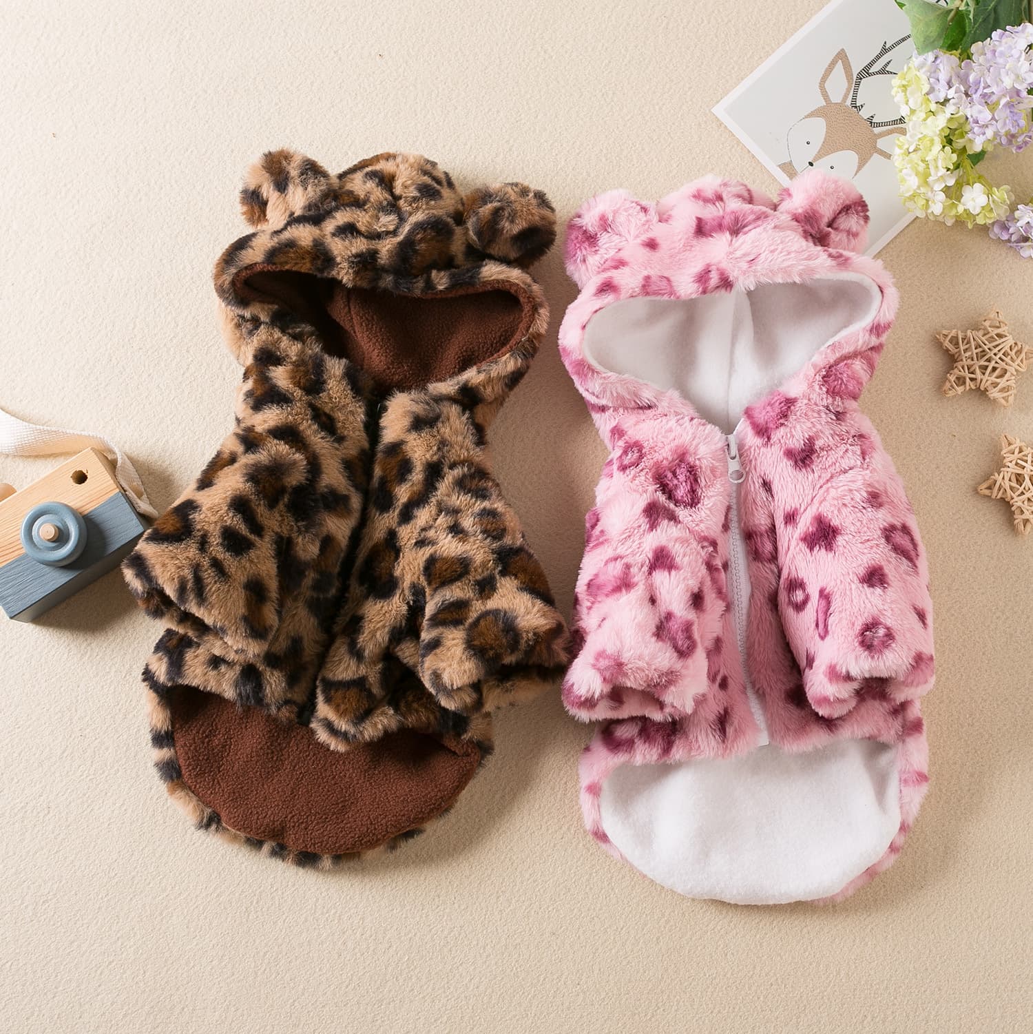 Dog Clothes Spring and Autumn Clothes Leopard Print Jacket Thickened Teddy Schanery Bomei Chihuahua Pet Fashion Clothing