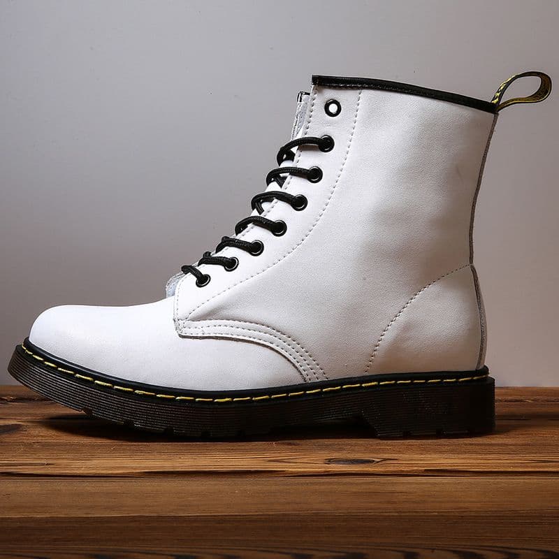 Chaussures Martin classiques à 8 trous pour hommes, bottes de travail montantes style couple DR, style britannique décontracté en cuir véritable