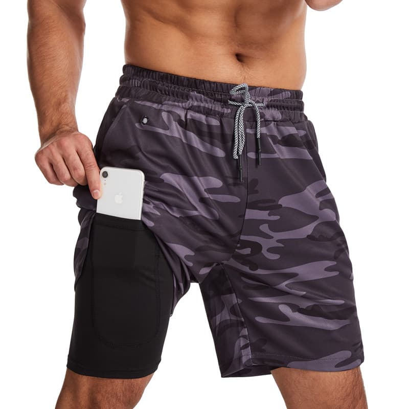 Men's Clothing Men's Running Earphone Shorts Sports Quick Drying Shorts Fitness Personality Trend Anti Exposure Shorts