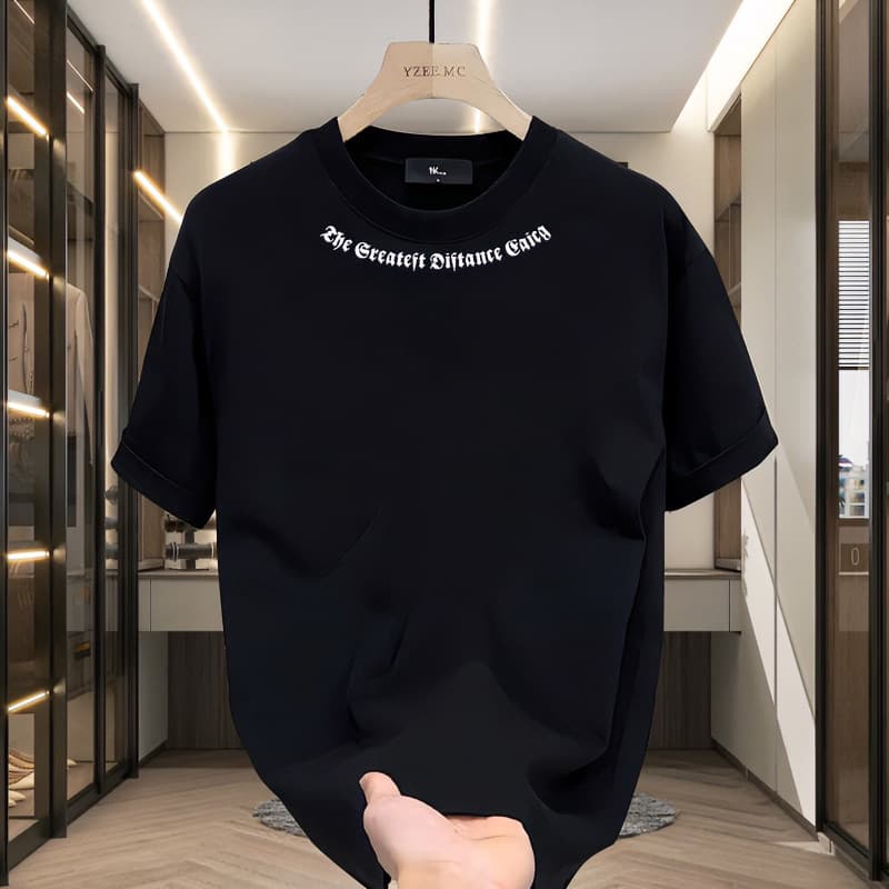 Men's Clothing Short Sleeved T Shirts Summer Trendy Casual Pure Cotton Round Neck Printed Short Sleeved T Shirts