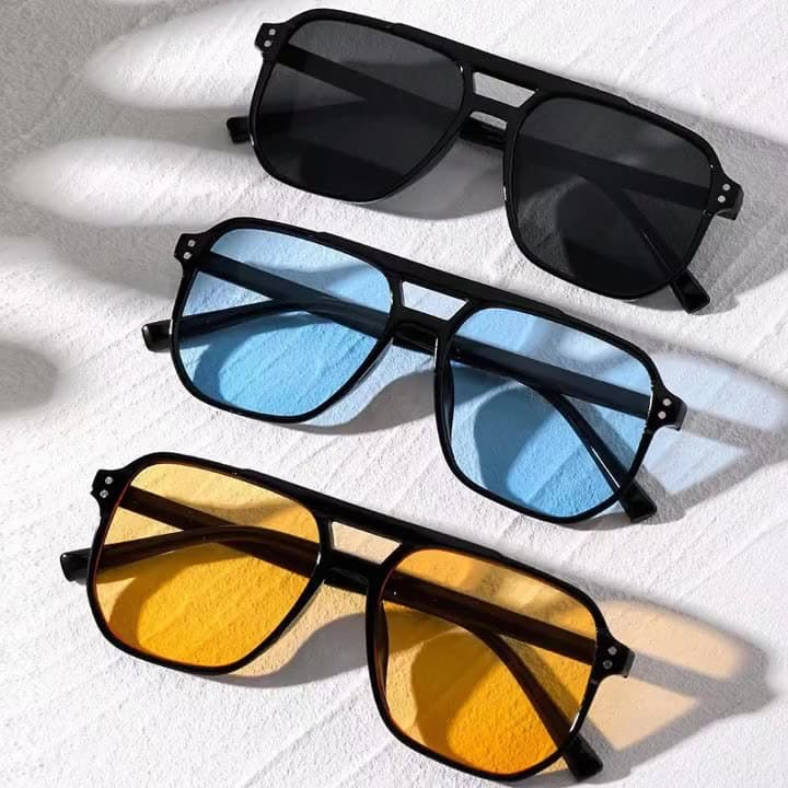 New box with UV protection, mesh red, jelly color ocean film, double beam, rice nail, pilot sunglasses