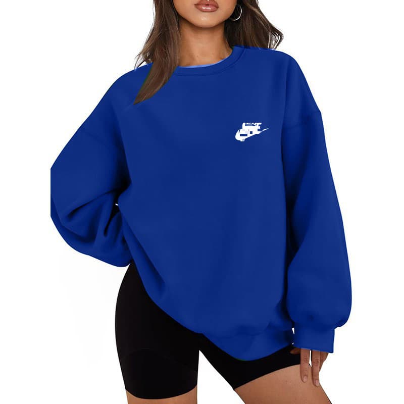 Sweat-shirt ample à col rond pour femme, imprimé de marque tendance printemps, automne et hiver