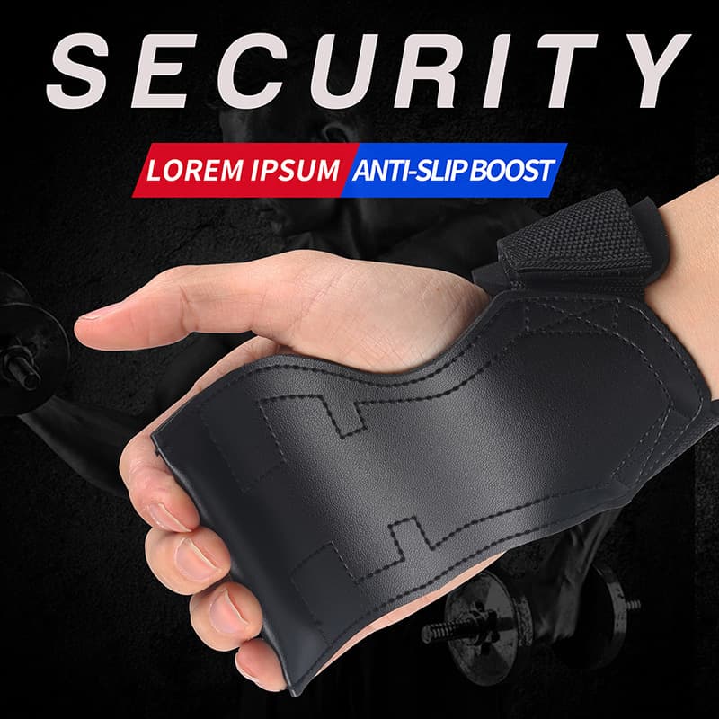 Fitness palm gloves Men's pull-up bench press dumbbell PVC wrist brace hard pull power strap Hard pull strap