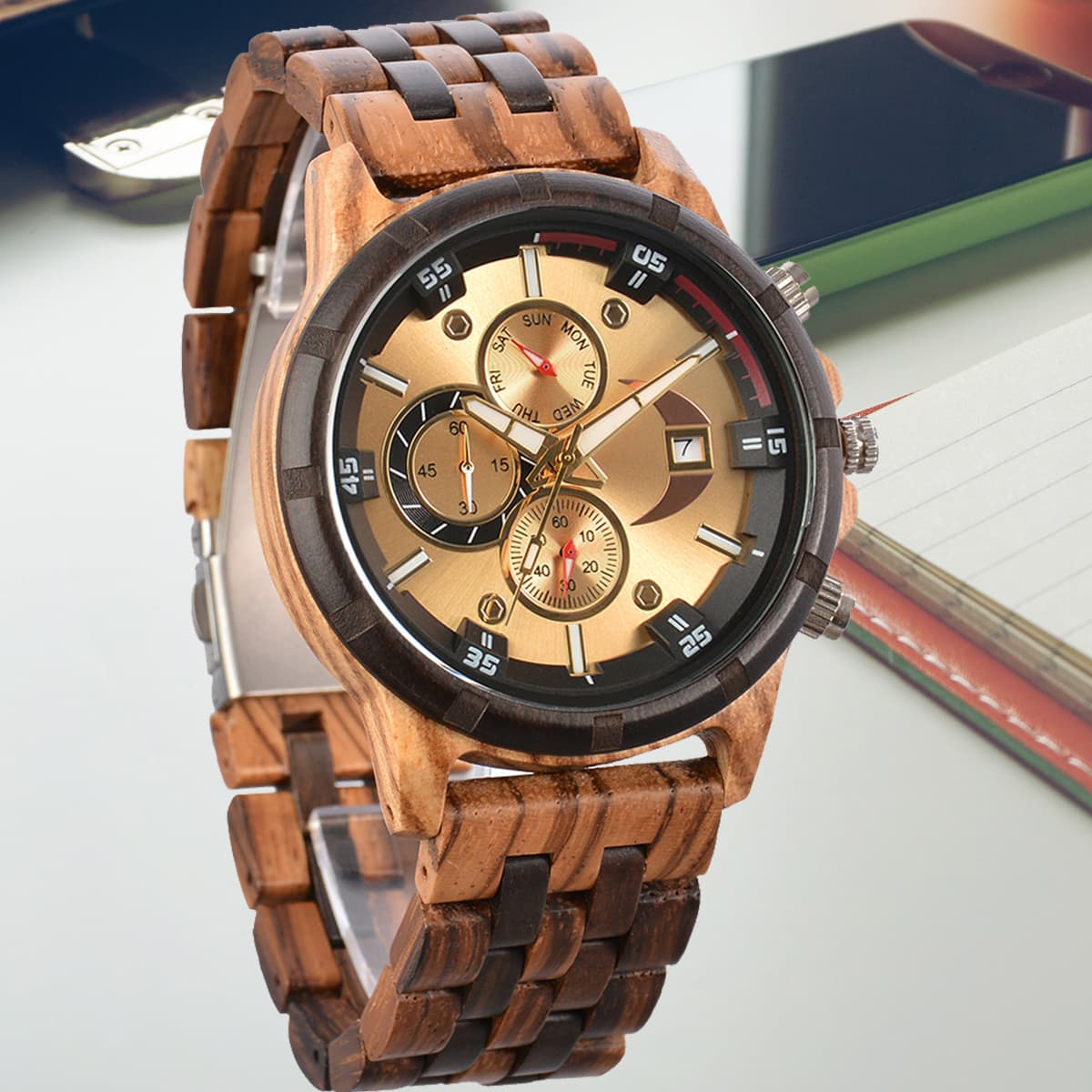 Wood Watch Men Wooden Luxury Mens Wrist Watches Man Sports Fashion Men's Quartz Wristwatches Wooden Watch For Men Reloj Hombre