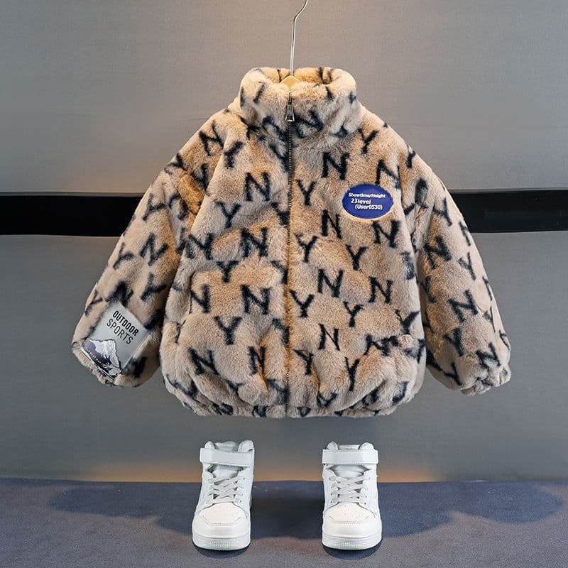 Kid's Clothing Winter Coat With Fleece And Wool Sweater New Style Children's Thickened Cotton Coat Baby Lambskin Cotton Coat