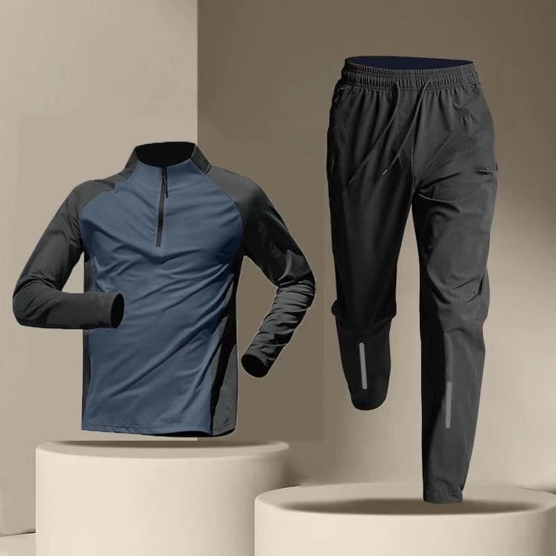2026 Half-Zip Training Sui For Men, Quick-Dry Sleeve Shir Long Pans Se, Spors Track And Field T-Shir Running Finess