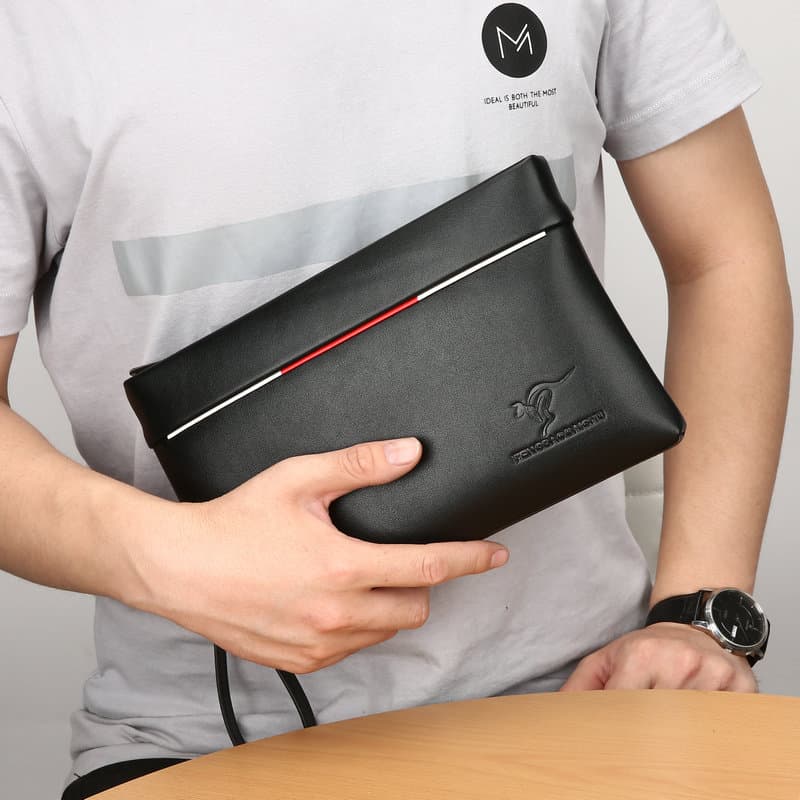 Men's Leather Business Envelope Wallet - Slim RFID Blocking Clutch With Multiple Card Slots (Large Capacity, Soft Touch, Stylish For Work & Travel)​