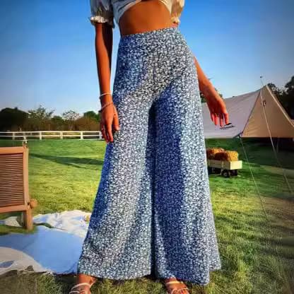 Women's Clothing Printed Wide Leg Pants