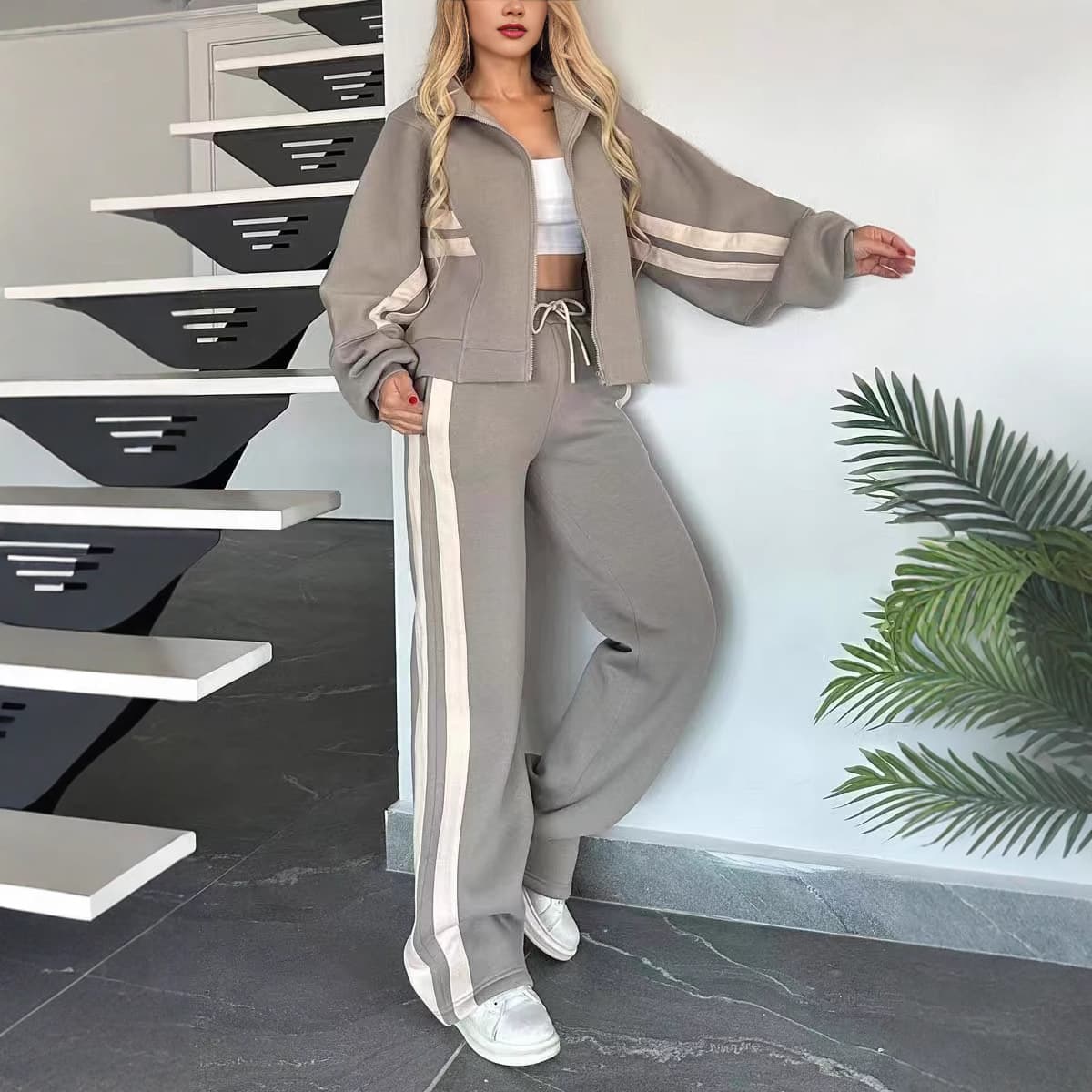 Women's Clothing New Casual Fashion Color Matching Sports Suits For Women