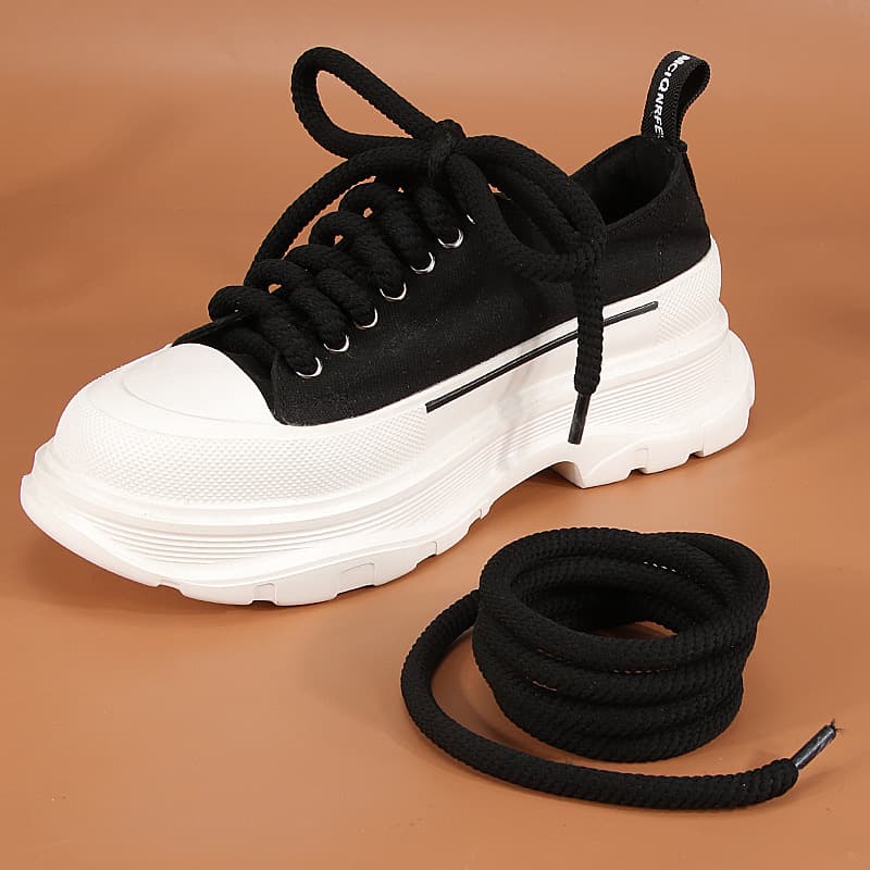 Lacets ronds tressés de forme exagérée pour chaussures en pain, épaisseur 10 mm, largeur 1 cm