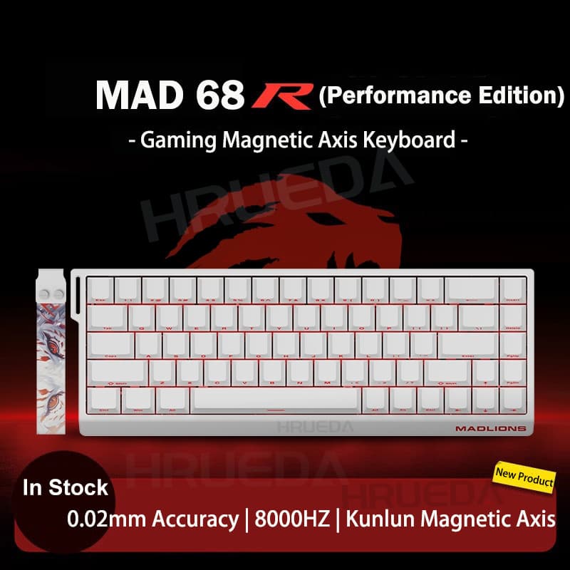 FGG Original MADLIONS Mad 60/68 HE E-sport Magnetic Switch Keyboard 0.02 RT 8K HZ Wired RGB Hot Swap 0.125ms Latency