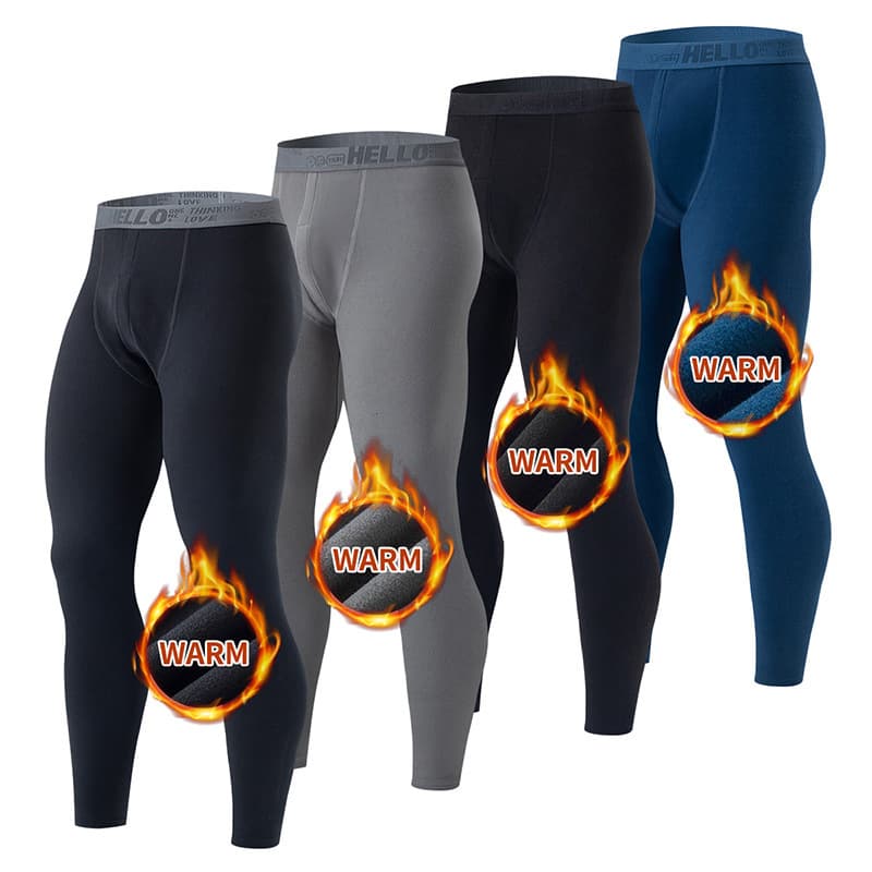 Underwear & Sleepwears Thermal Underwear Winter Warm Fleece-Lined Pants For Cold Weather, Soft & Comfortable, Plus Size Available (Grey, Black, Blue)​