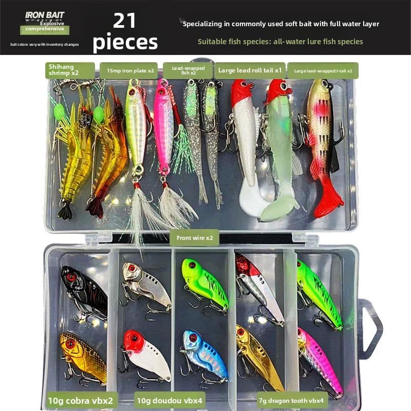 Fishing Kit Set Lure All Water Layer Box Universal Beginner Spinner Soft Bait