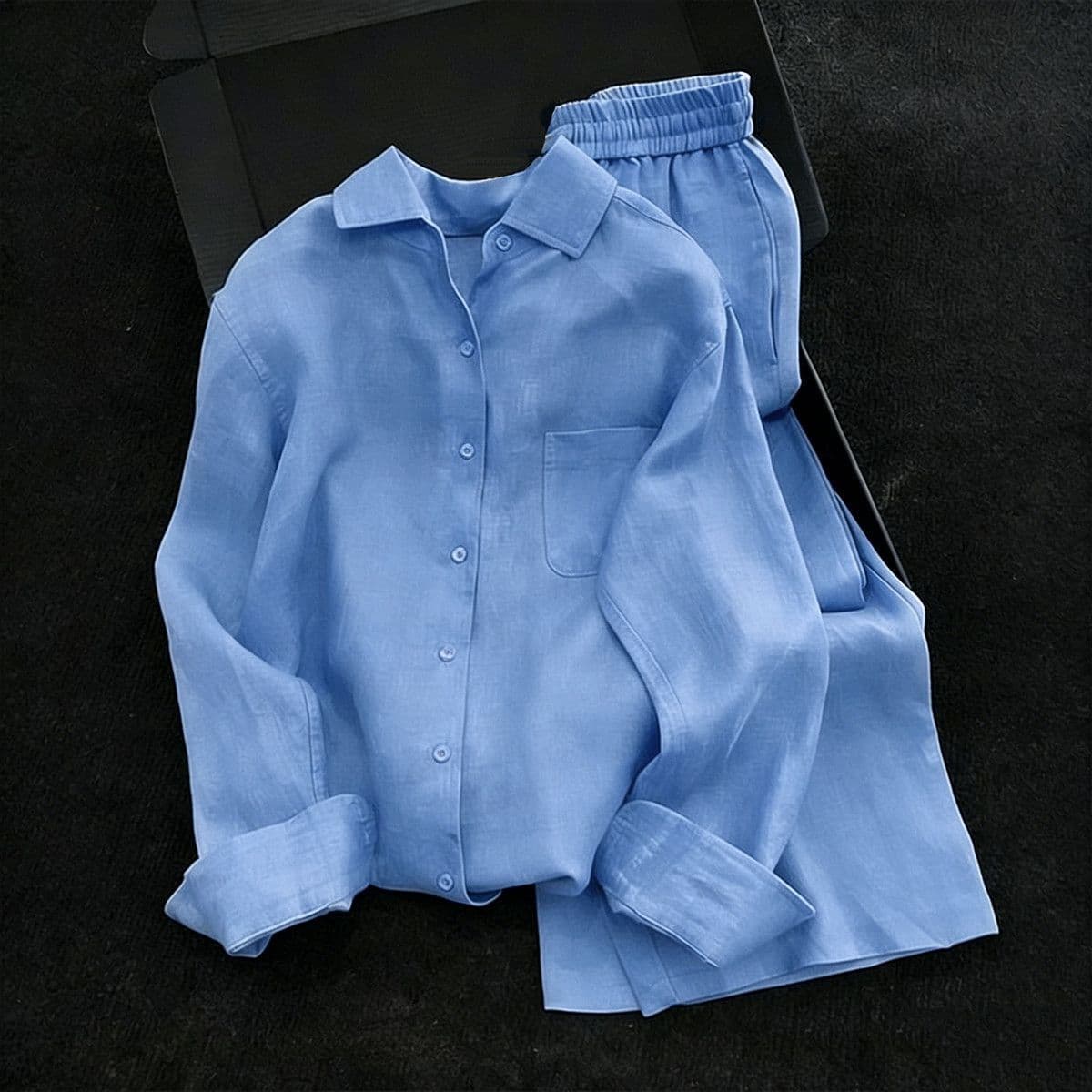 Women's High-End Faux Cotton Linen Shirt Summer Casual Relaxed Sun Protective Set Old Money Style Outfit
