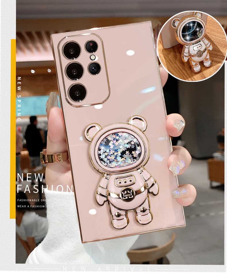 For Samsung Galaxy S23 S22 S21 S 22 Ultra Plus S20 FE S20FE S22Ultra S23Ultra Case Luxury Glitter Quicksand Holder Phone Cover
