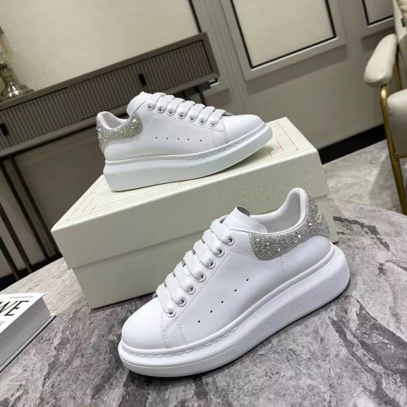 Chaussures à plateforme Graeme en cuir véritable pour couple, unisexe, avec strass incrustés, diamant noir, célébrité, nouveau style