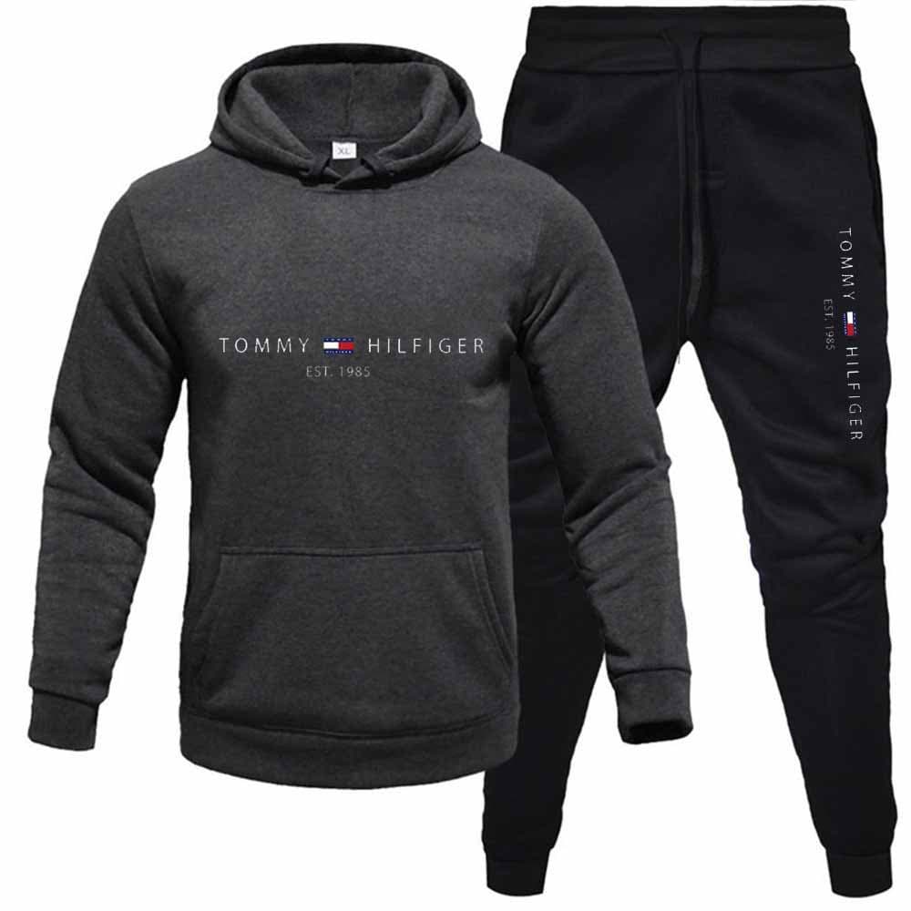 Nouveau printemps et automne décontracté hommes ensemble à capuche décontracté tendance hommes pull ensemble