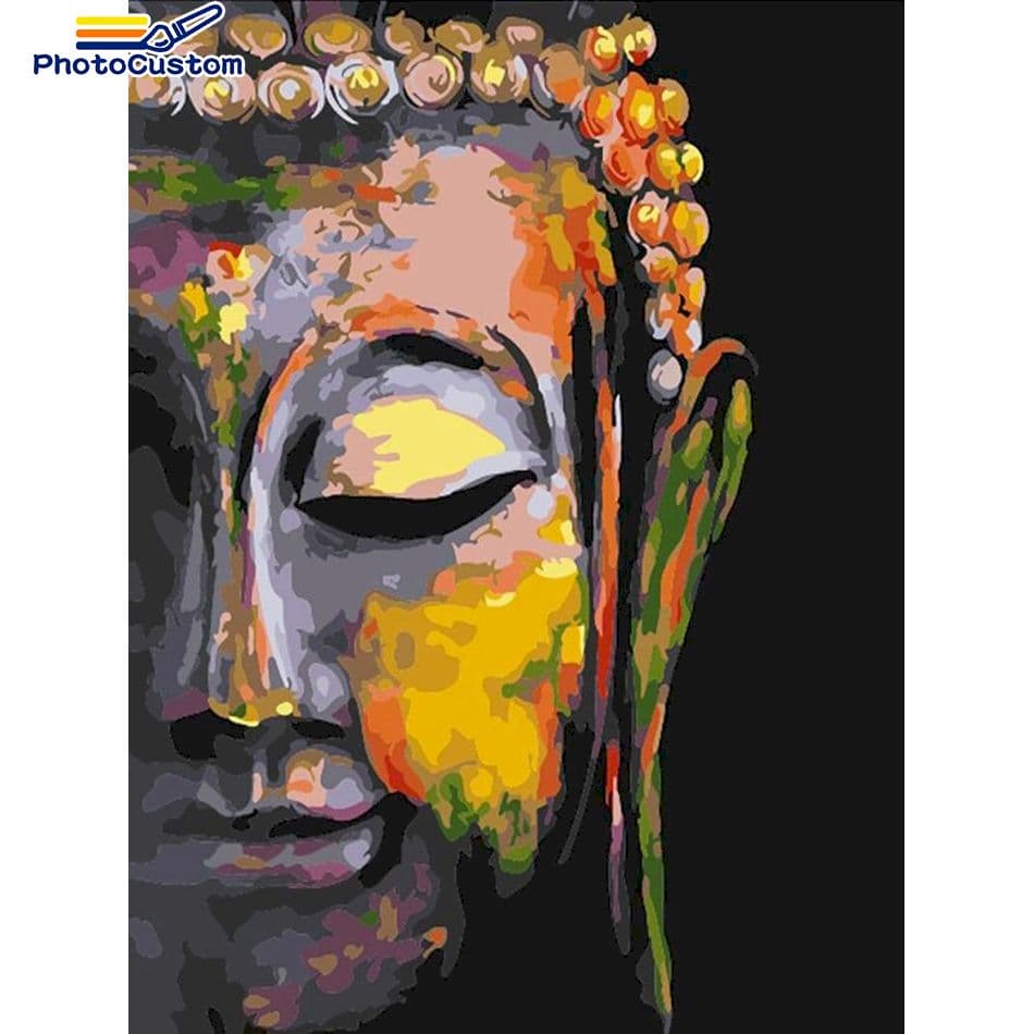 PhotoCustom 5d Diamond Painting Full Square/Round Drill Diamond Embroidery Figure Of The Buddha Diamond Mosaic Picture