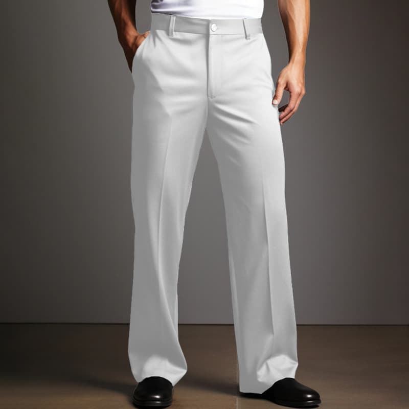 Men's Classic Dress Trousers For Business & Daily Wear | Straight Leg Formal Pants With Front Button & Pockets