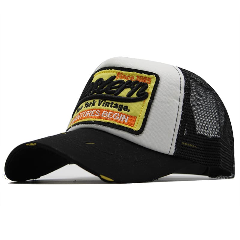 Casquette de baseball brodée New Letter pour homme et femme, style snapback hip-hop, casquette trucker d'été en maille, style os, casquette Dad Ha