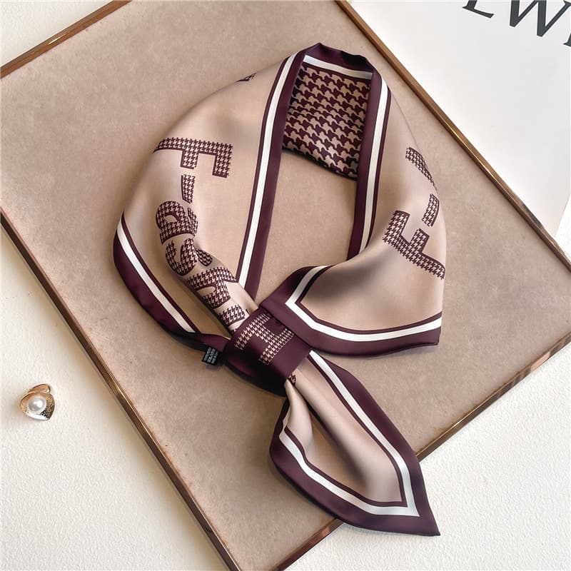 Écharpe Xiao Ma, modèle avancé, nouveau tour de cou long, édition coréenne, foulard d'oreille en soie double couche imprimée.
