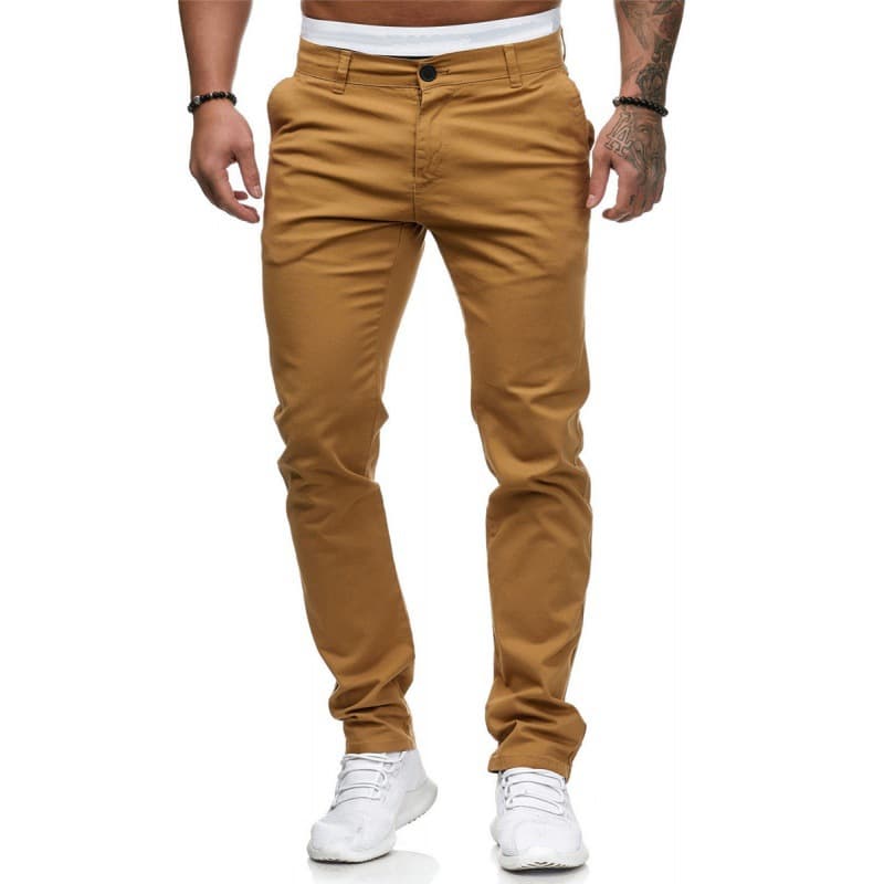 Men's Solid Color Casual Pants Men Slim Cargo Pants Factory Direct Supply