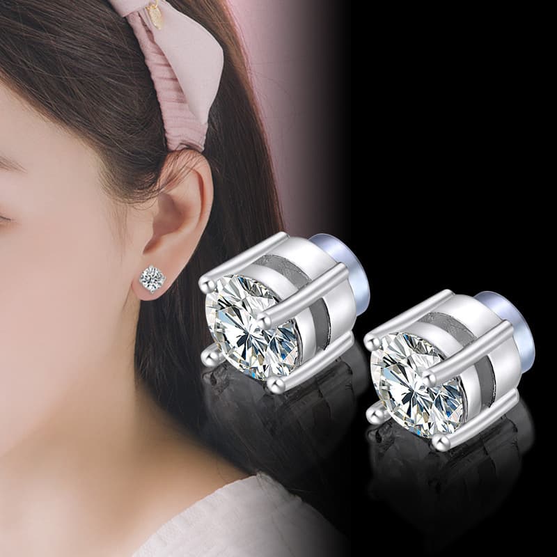 Magnet Earrings For Men And Women Without Earholes Ear Clip White Diamond Earrings Ruffian Handsome Magnetic Niche Earrings