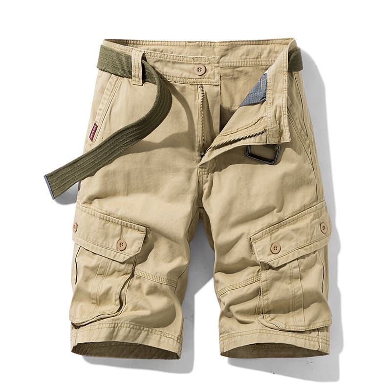 Men's Clothing Classic Six Point Shorts Casual Straight Pants Summer Pure Cotton Breathable Multi Pocket Overalls Wear Resistant Mid Length Pants