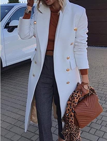 Women's Autumn And Winter Long Woolen Coat Multi Button Coat
