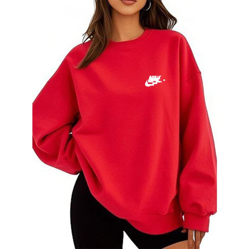 Sweat-shirt ample à col rond pour femme, imprimé de marque tendance printemps, automne et hiver