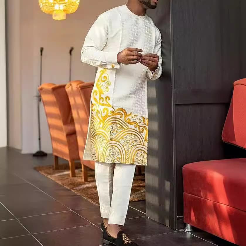 Men's Clothing Ethnic Style Printed Casual Men's Suits
