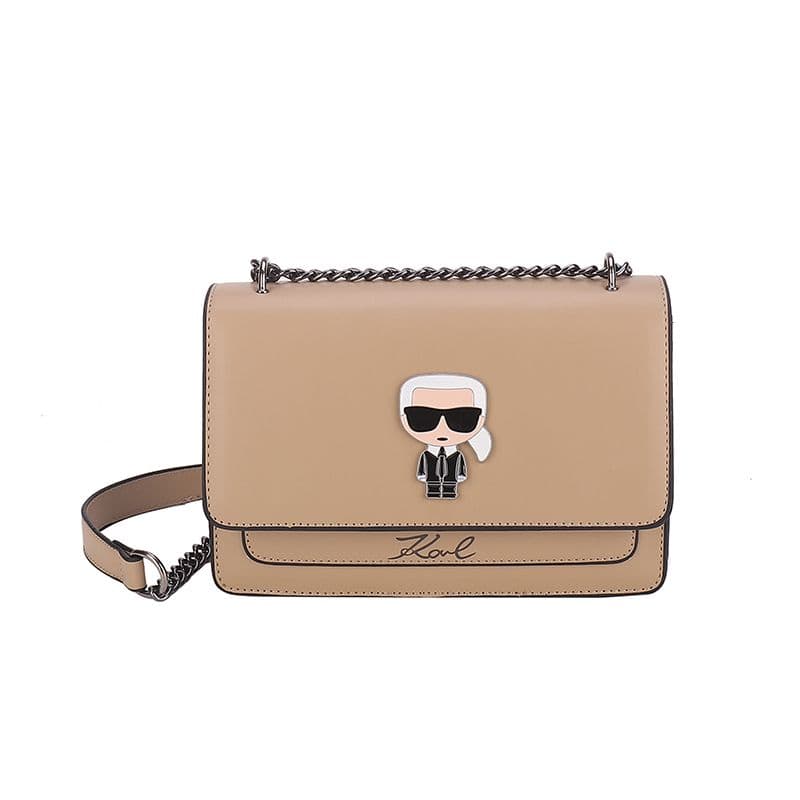 Sac à bandoulière avec chaîne pour filles, asymétrique épaule dénudée, petite boucle de verrouillage carrée, couleur unie, polyvalent, sous l