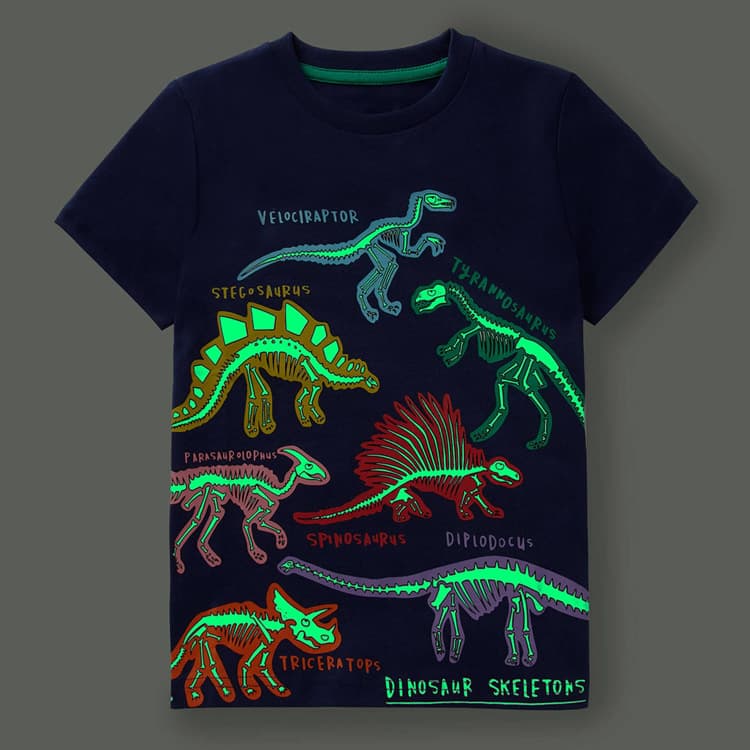 mother&kids clothing spring and summer new children's T-shirts Luminous dinosaur new short-sleeved tops children's T-shirts factory wholesale