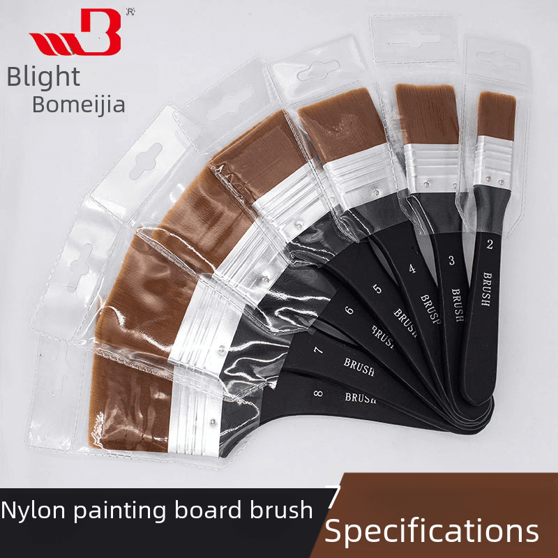 Cross-border 7 Nylon Wool Board Brush Watercolor Oil Painting Acrylic Painting Brush Art Painting Brush Paint Brush Wholesale