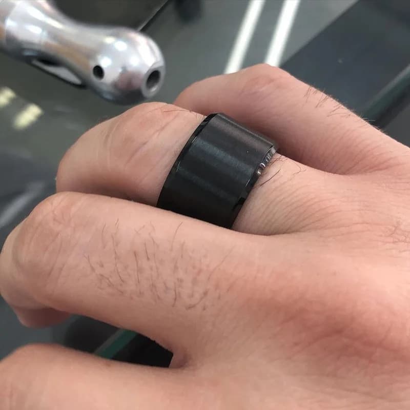 Men Ring 15mm Extra Wide Tube Black Stainless Steel Chunky Band Cigar Rings Male Jewelry Mens Accessories
