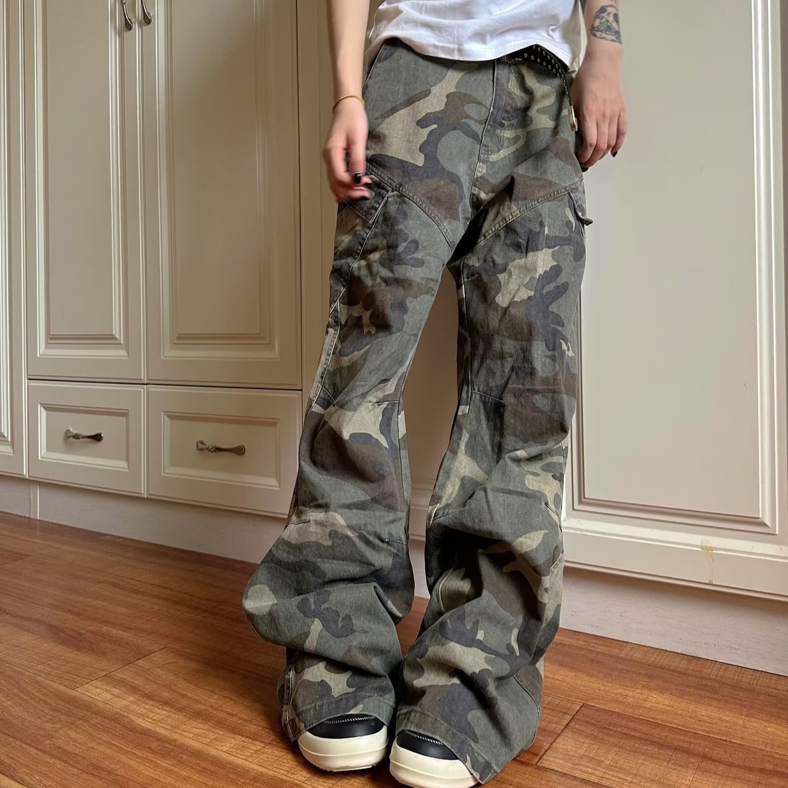 Men's Camo Cargo Pants – Streetwear Utility Trousers With Multi-Pockets (S-3XL, Oversized Military Aesthetic For Urban Exploration)