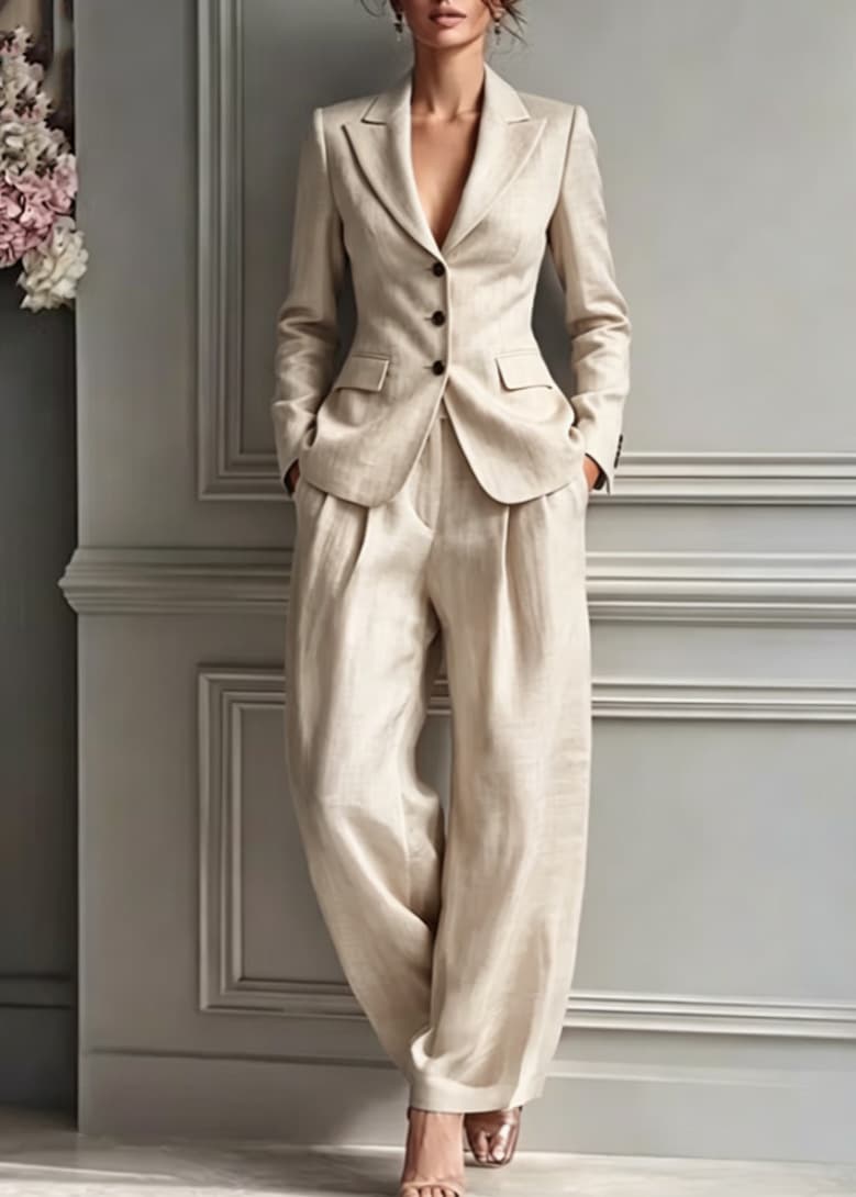 Ensemble tailleur décontracté et tendance pour femme, style européen-américain, site web indépendant, nouveauté 2026, veste et pantalon.