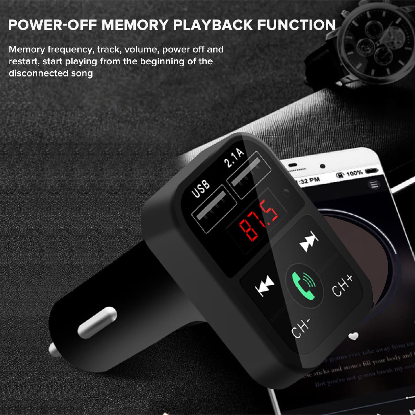 Car MP3 Player Multi-function Good Sound Effect Wireless Deep Bass Hi-Fi Sound FM Transmitter for Truck