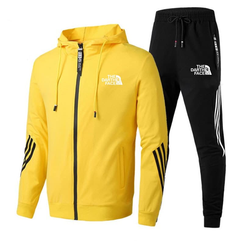Sweat à capuche zippé pour hommes, ensemble pull et pantalon, à la mode