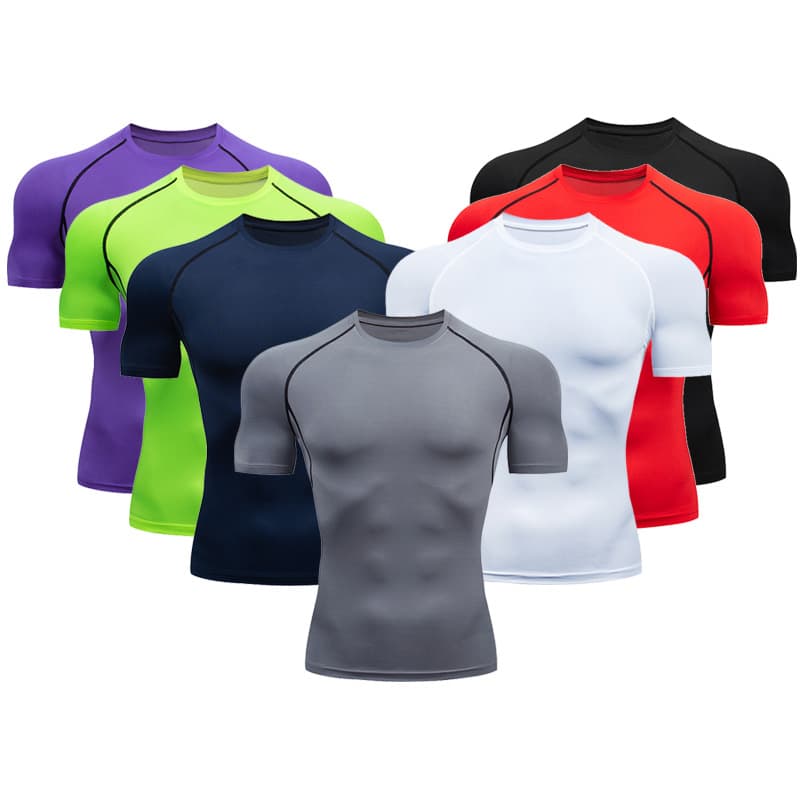 Men's Clothing T Shirts Thin High Elastic Breathable Quick Drying Clothes Basketball Bottoming Clothes Track And Field Training Fitness Tops