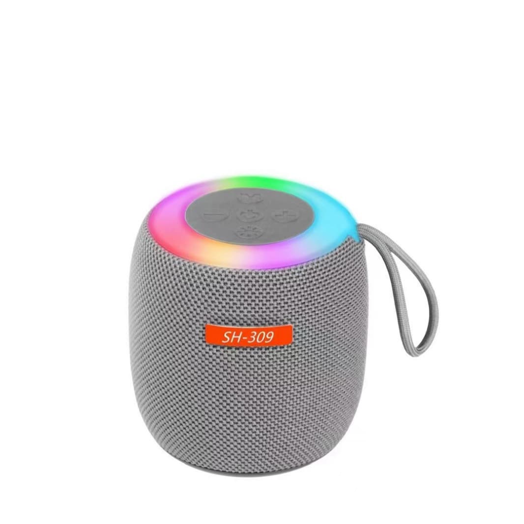 Mini haut-parleur portable sans fil Bluetooth Sh-309 en tissu coloré, idéal pour l'extérieur, avec insertion de carte
