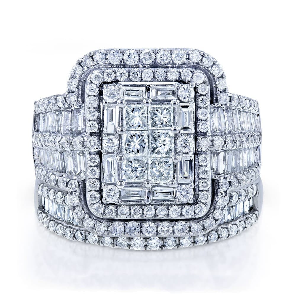Cao Shi's new ring luxury exaggerated women's diamond pair ring set ring women's wedding ring