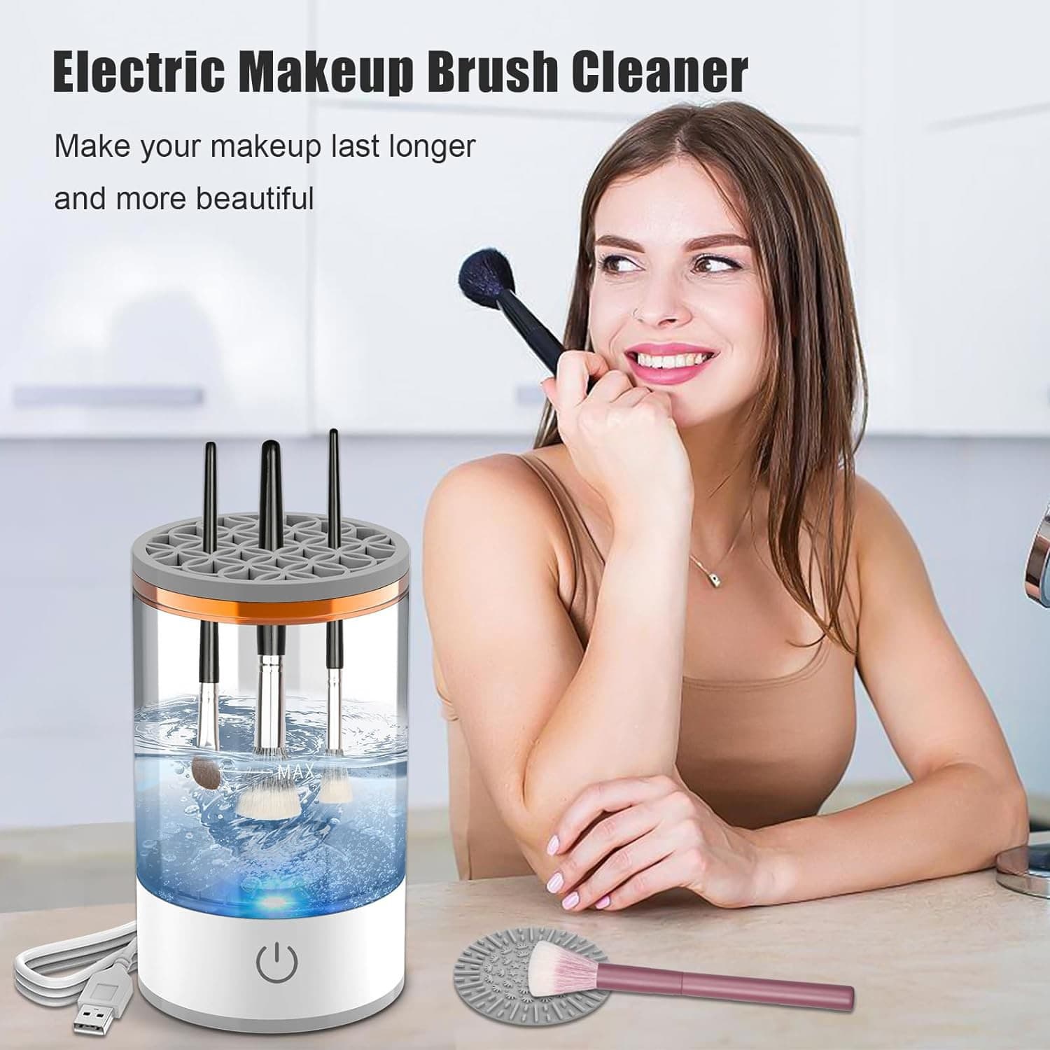 Makeup Brush Cleaner Automatic Brush Washer Quick-drying Tool USB Plug-in Lazy Electric Cleaning Brush